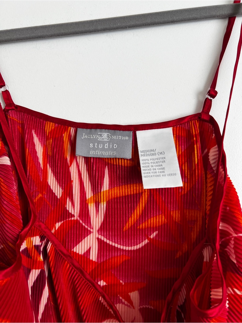 Jaclyn Smith Red Floral Spaghetti-Strap Slip - Picture 2 of 3